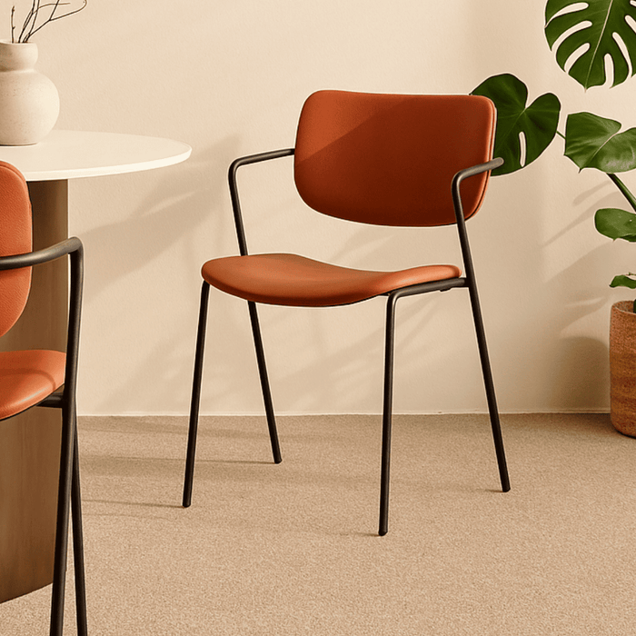 Calicosy - Set 2 stoelen MAIKA - L49 cm - Zwart metaal