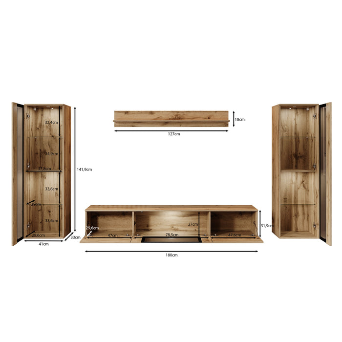 Meubella - Wandmeubel Capone - Zwart