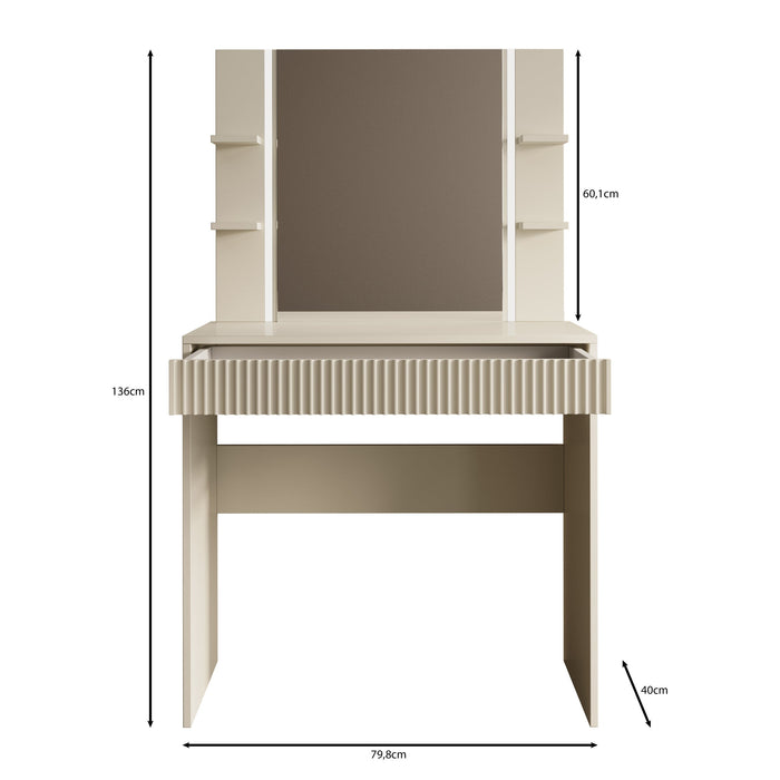 Meubella - Delaware - Kaptafel - Beige - 80x40 cm