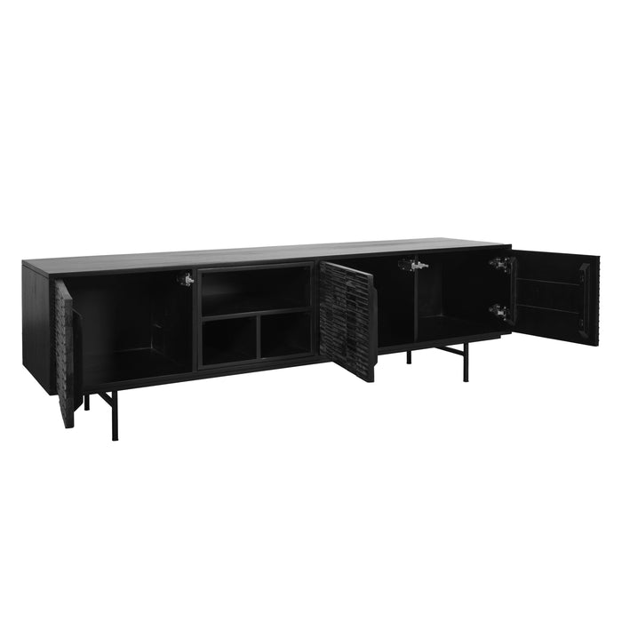 TV-Meubel Elvas - Hout - Mango|Zwart - Hout