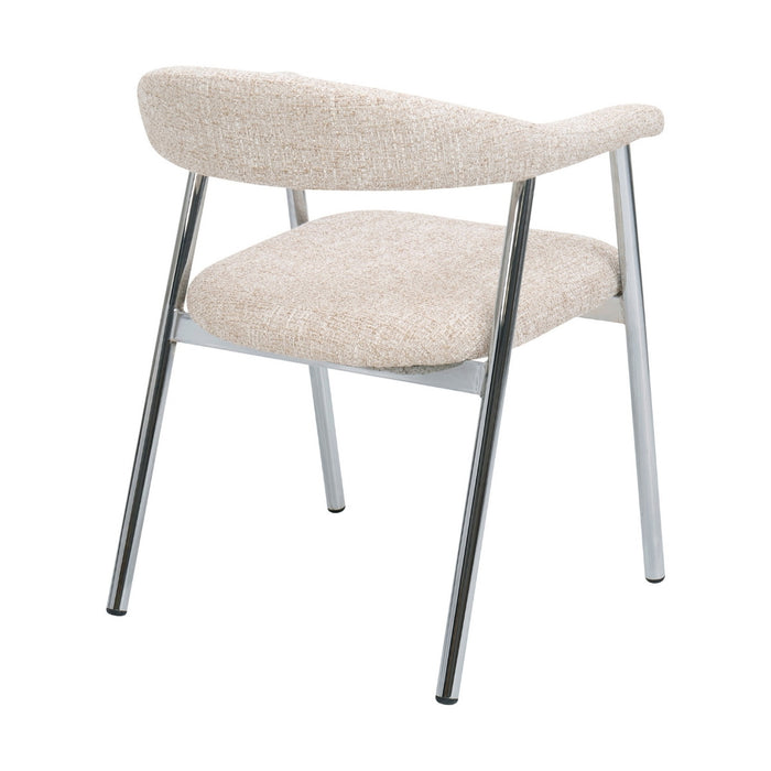 DÉJA Living - Eetkamerstoel - Beige|Chrome - Sorø - Set van 2