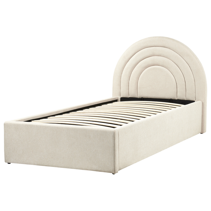 Beliani - ANET - Bed met opbergruimte - Beige - 90 x 200 cm - Stof