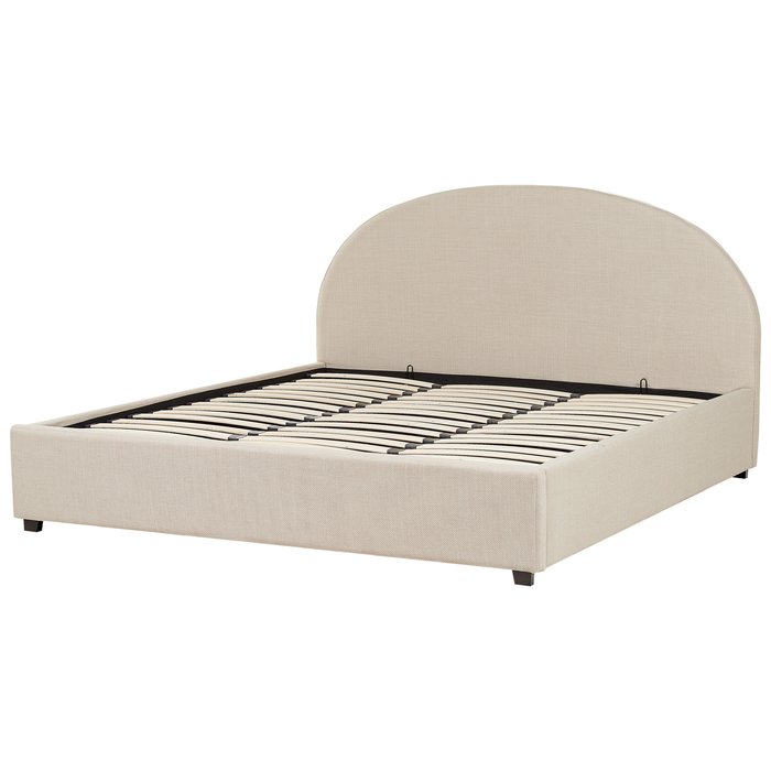 Beliani-VAUCLUSE-Bed met opbergruimte-Beige-180 x 200 cm-Polyester