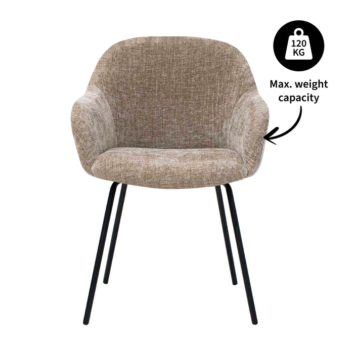 Kick eetkamerstoel Arda - Taupe