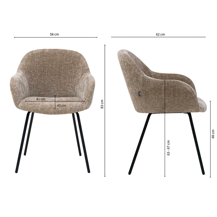 Kick eetkamerstoel Arda - Taupe