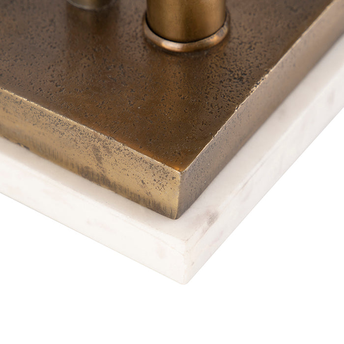 QAZQA Art Deco tafellamp brons met marmeren voet - Leaf