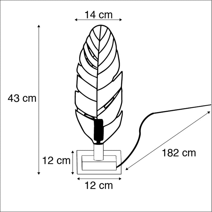 QAZQA Art Deco tafellamp brons met marmeren voet - Leaf