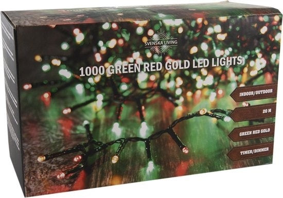 Svenska Living - Kerstverlichting - Snake - Groen|Rood|Goud -