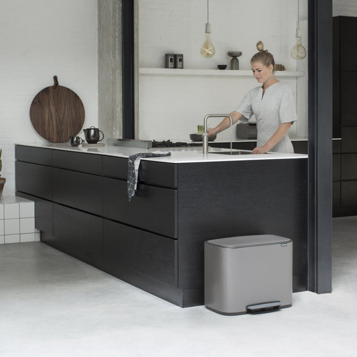 Brabantia Bo Pedaalemmer 11 + 23 L - Zilver