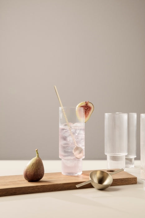 Ferm LIVING Ripple Longdrinkglazen - 4 st. - Clear