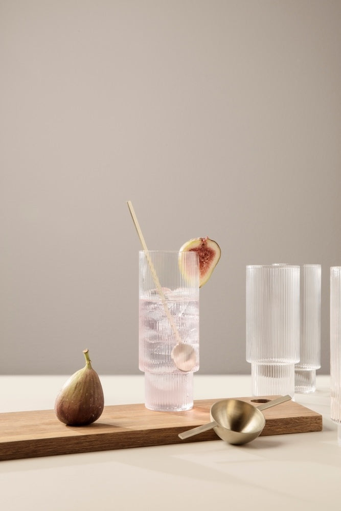 Ferm LIVING Ripple Longdrinkglazen - 4 st. - Clear