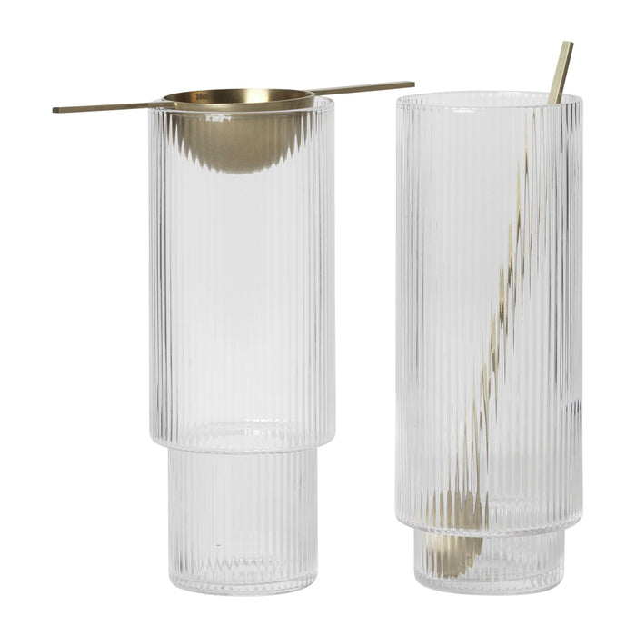 Ferm LIVING Ripple Longdrinkglazen - 4 st. - Clear