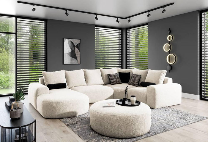 NADUVI Collection U-bank Monteri rechts bouclé modulair