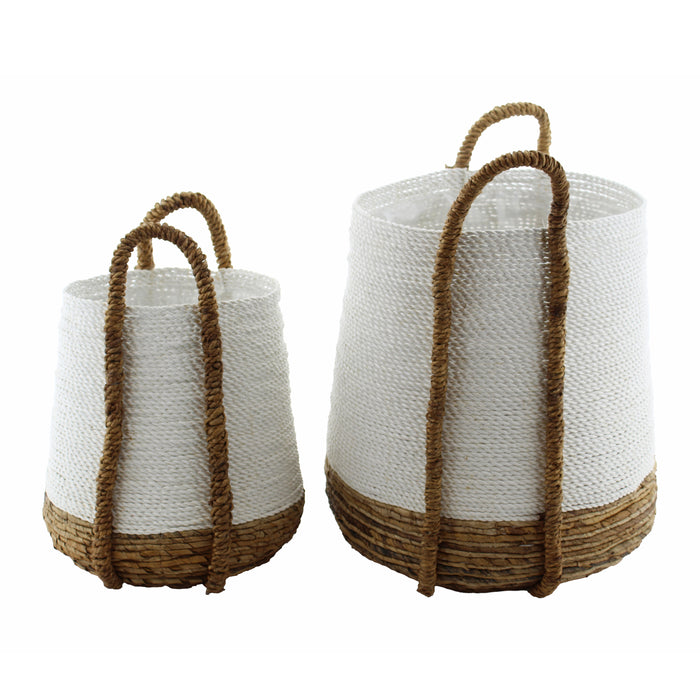 Van der Leeden Abaca Plantenmand Ø 40 cm - Wit