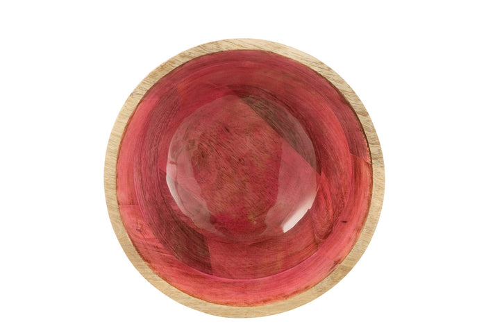 J-Line kom - hout - roze - large