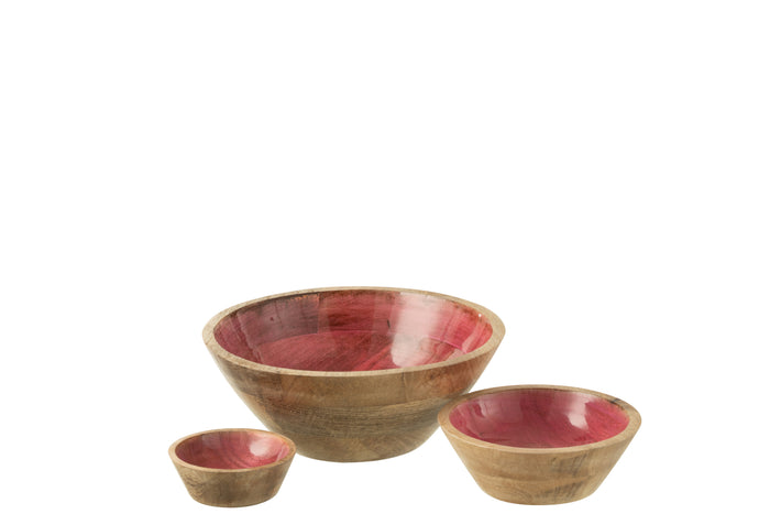 J-Line kom - hout - roze - large