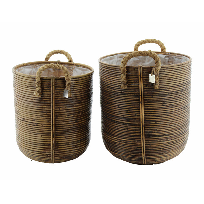 Van der Leeden Stripe Opbergmand Ø 35 cm - Bronze