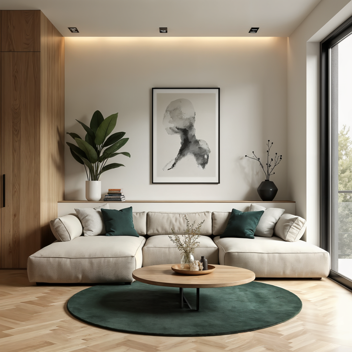 Mrcarpet Rond hoogpolig vloerkleed Extra Zacht Fluffy - Groen 200cm