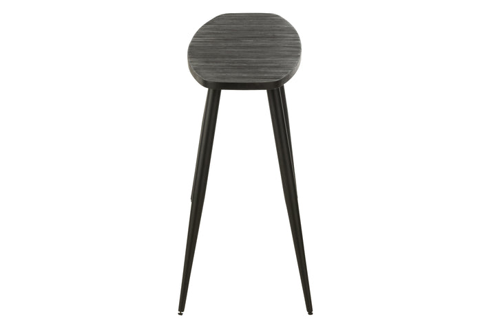 J-Line console Ovaal - hout - zwart
