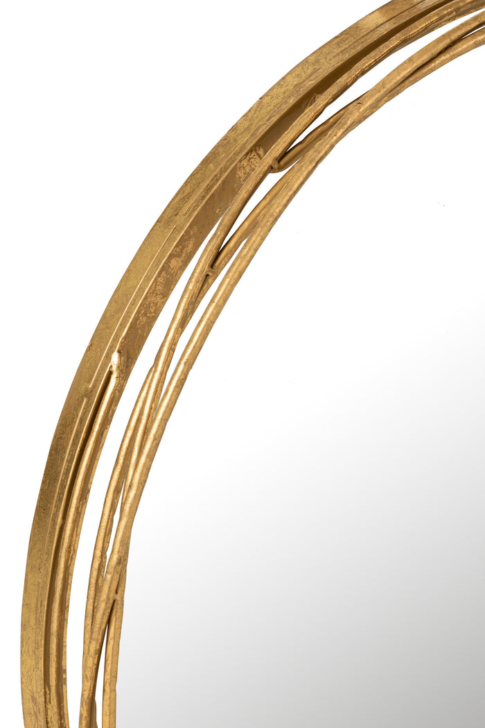 J-Line spiegel Aurora Rond - ijzer|gas - goud - small - Ø 61 cm