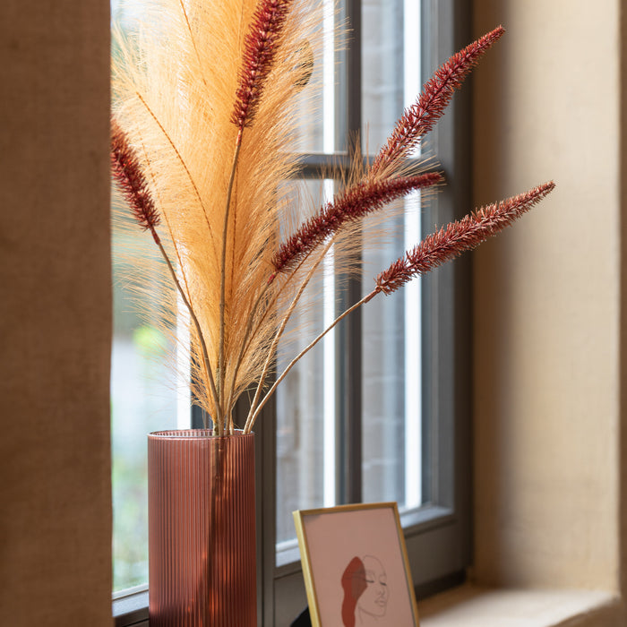 J-Line vaas Joseph - glas - bordeaux - 28 cm hoog