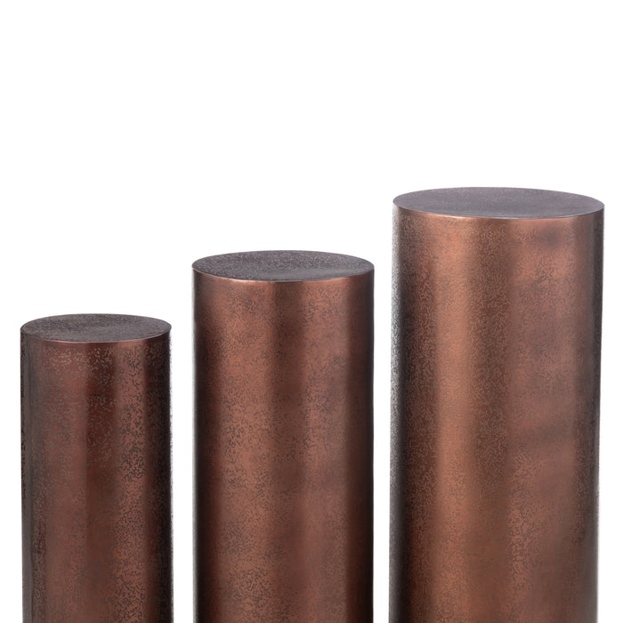 J-Line sokkel Pilaren Rond - metaal - brons - 3 stuks