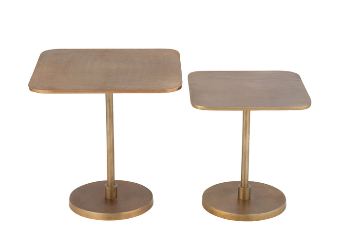 J-Line tafel - aluminium - goud - 2 stuks