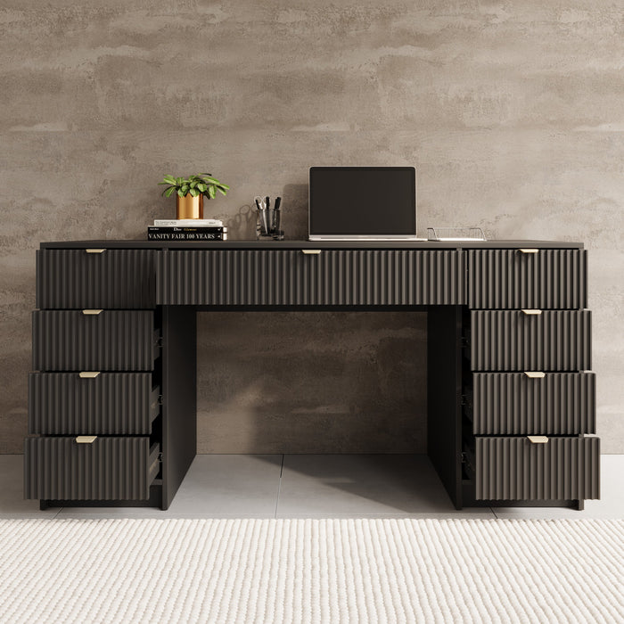 Meubella - Bureau Tavares 2 - Zwart - 154 cm