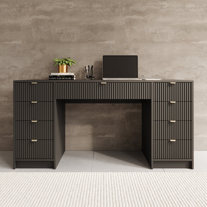 Meubella - Bureau Tavares 2 - Zwart - 154 cm