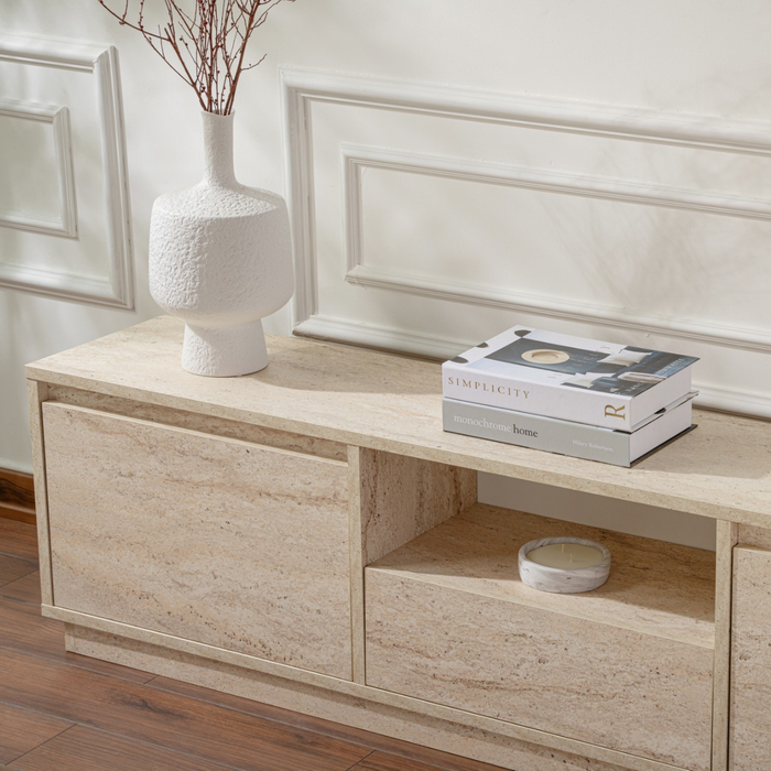 Giga Meubel - Tv-meubel Travertin Hout - 160x30x42cm - Vanguard