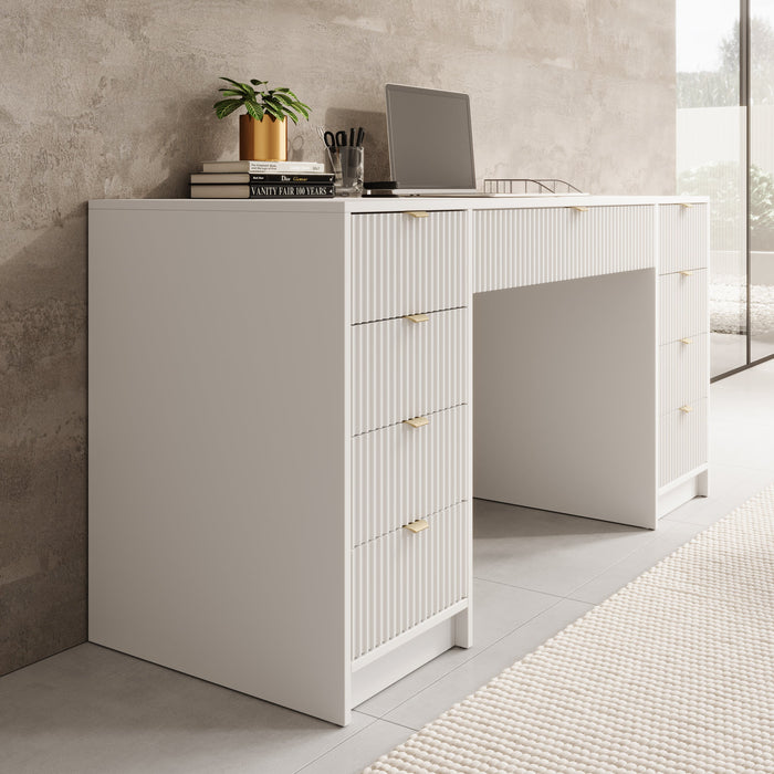 Meubella - Bureau Tavares 2 - Wit - 154 cm