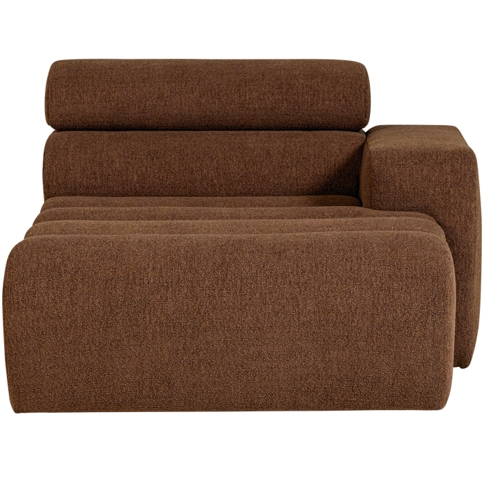 WOOOD Novi Chaise Longue Element Arm Rechts - Polyester- Karamelbruin