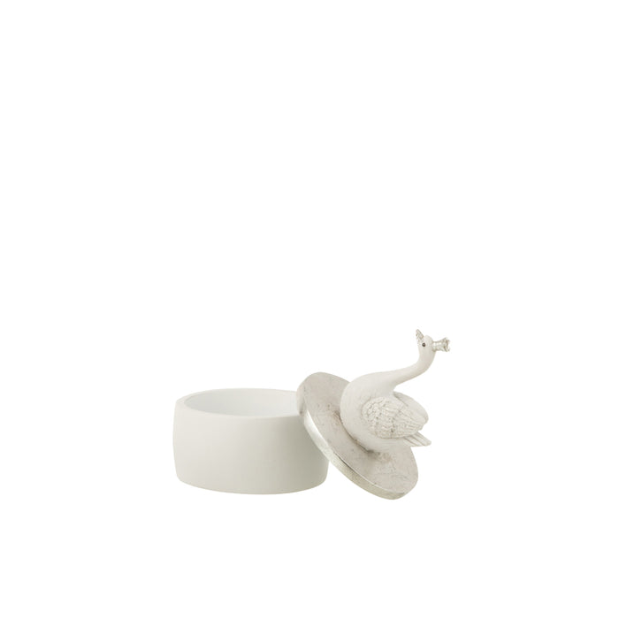 J-Line doos Zwaan - kunststof - wit|zilver