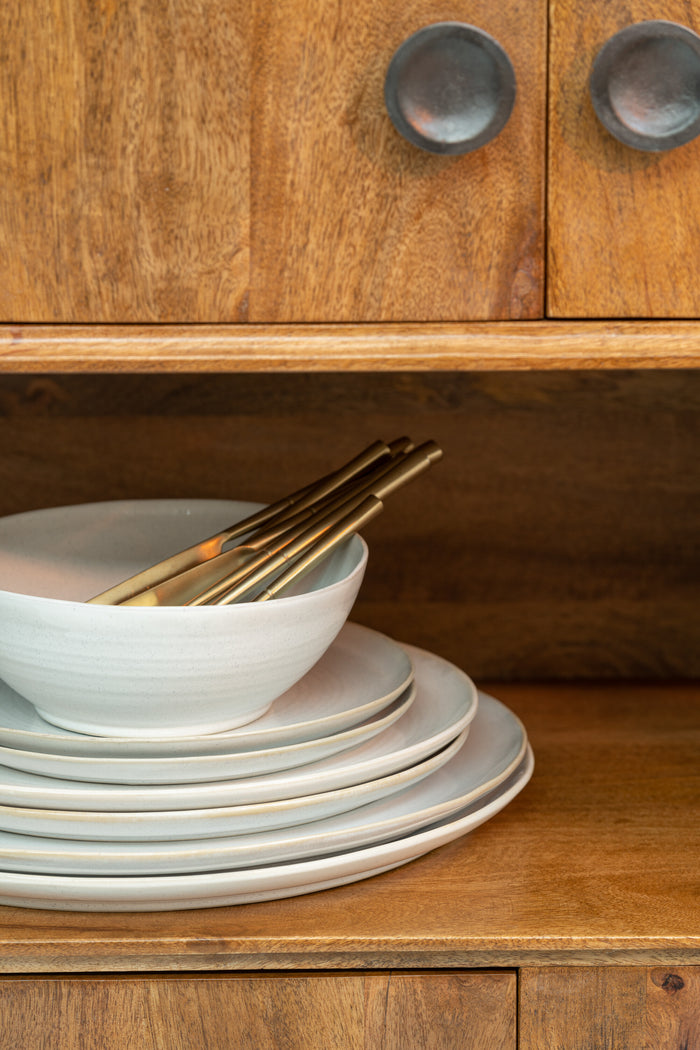 J-Line kom Noa - keramiek - wit - large - 4 stuks