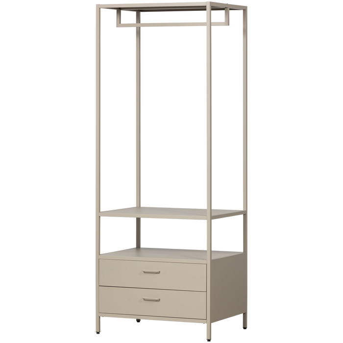 WOOOD Ferris Open Kledingkast 100 cm - Metaal - Zand - 185x70x54