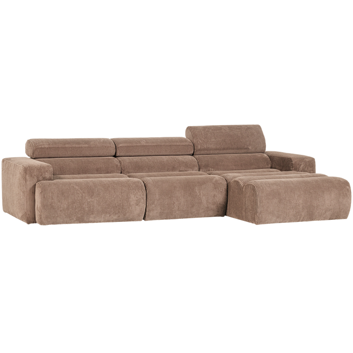 WOOOD Novi Chaise Longue Bank Rechts - Ribstof - Taupe