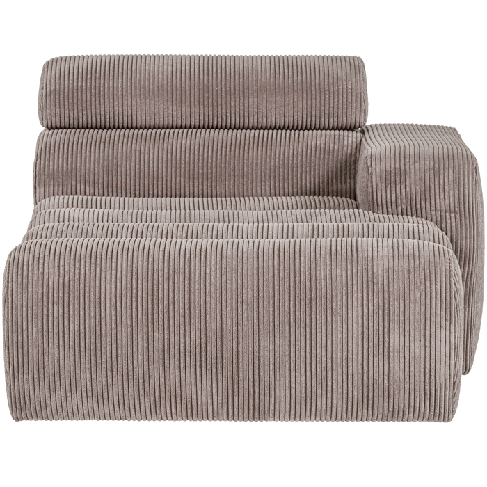 WOOOD Novi Chaise Longue Element Arm Rechts - Ribstof - Zand