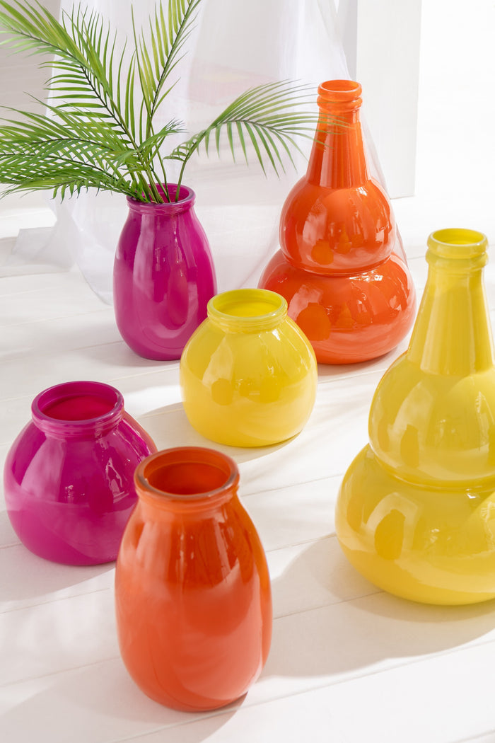 J-Line vaas - glas - oranje - large - Ø 17.5 cm