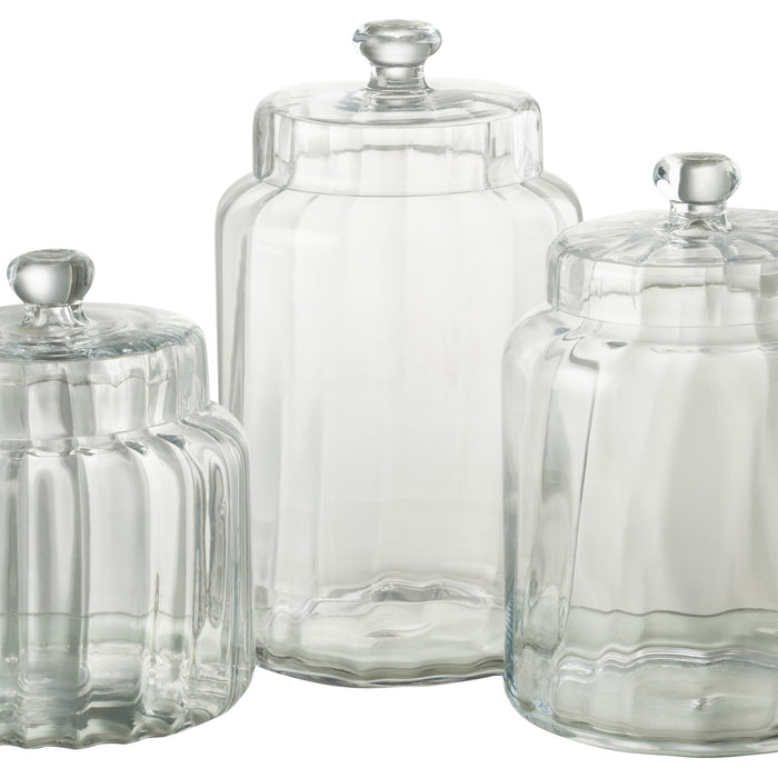 J-Line voorraadpot Elia - glas - transparant - large