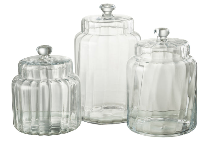 J-Line voorraadpot Elia - glas - transparant - large