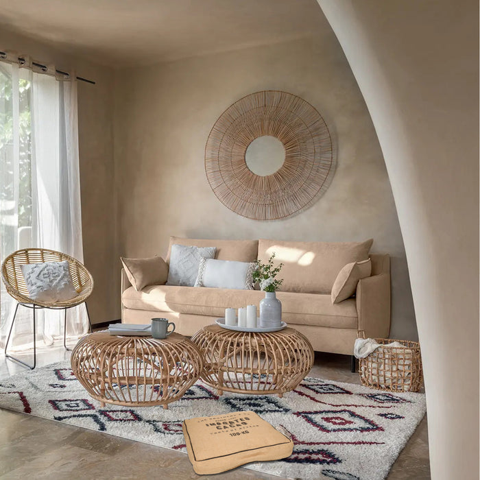 Atmosphera Vloerkussen Cacao - Jute - beige - 40 x 40 x 12 cm