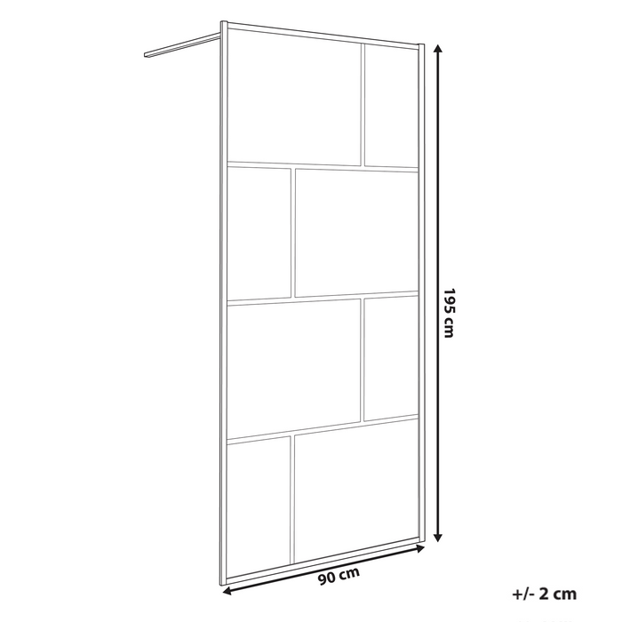 Beliani - TAPAJOS - Douchewand - Zwart - Veiligheidsglas
