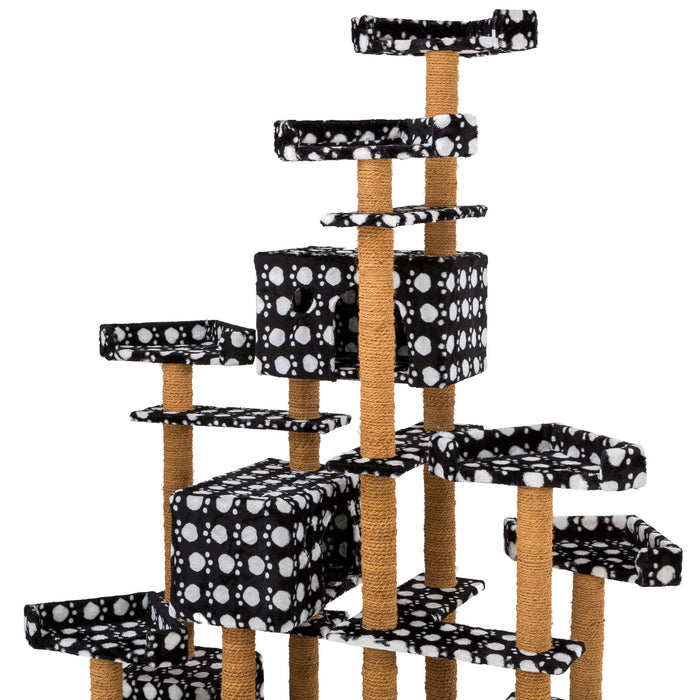 tectake® Krabpaal Mieze - Zwart | Wit