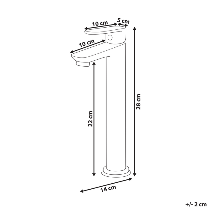Beliani - CHIMBOTE - Wastafelkraan - Zwart - 28 cm - Messing