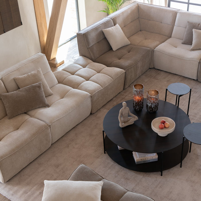 J-Line hoekzetel Grid - hout|schuim - beige