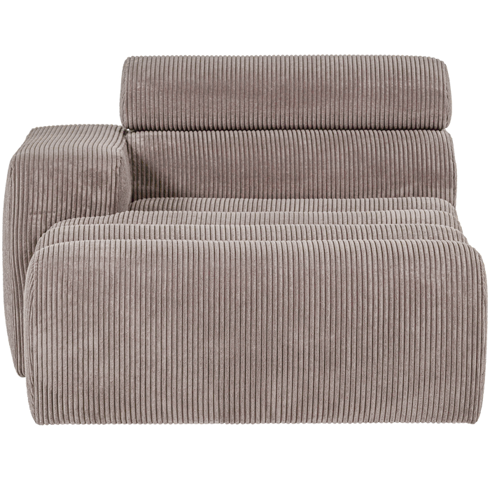 WOOOD Novi Chaise Longue Element Arm Links - Ribstof - Zand