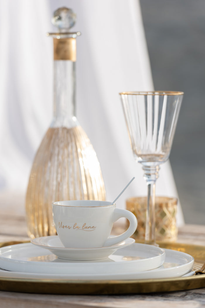 J-Line bord Mini Rand - porselein - wit - 12 stuks