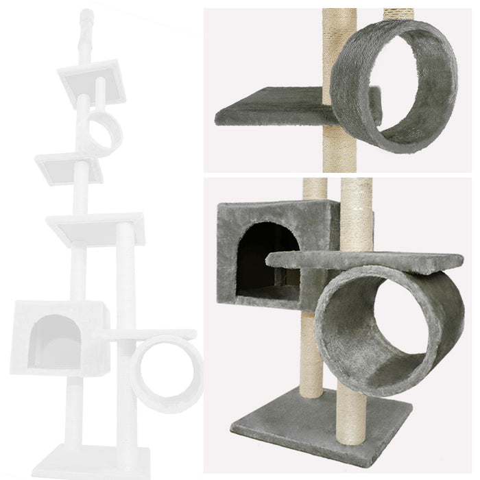 tectake® Kattenkrabpaal plafond hoog 225cm-245cm - Grijs