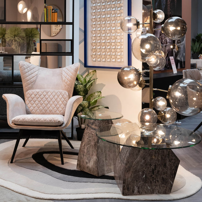 Fauteuil Tudor fluweel creme Kare Design