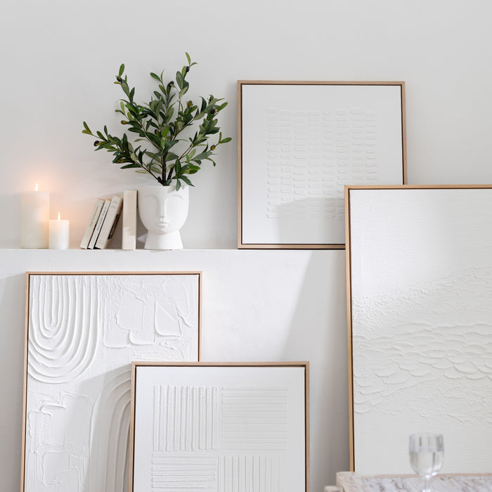 J-Line schilderij Elise - canvas - wit - 2 stuks